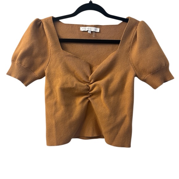 Endless Rose Tan Ruched Crop Top - Picture 1 of 4